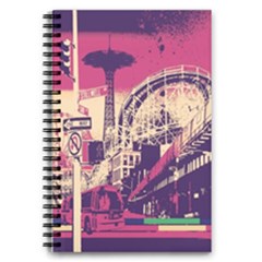 Pink City Retro Vintage Futurism Art 5 5  X 8 5  Notebook by Ket1n9