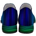 Blue And Green Lines Women Slip On Heel Loafers View4