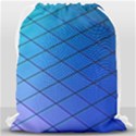 Blue Pattern Plain Cartoon Drawstring Bag (Large) View2