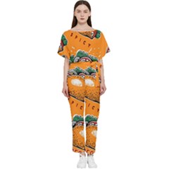Seamless-pattern-with-taco Batwing Lightweight Chiffon Jumpsuit by Ket1n9