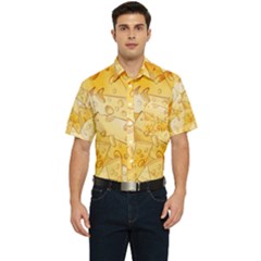 Cheese-slices-seamless-pattern-cartoon-style Men s Short Sleeve Pocket Shirt  by Ket1n9