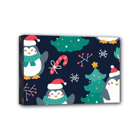 Colorful-funny-christmas-pattern      - Mini Canvas 6  X 4  (stretched) by Grandong