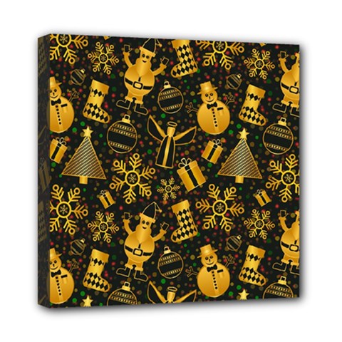 Christmas Background Seamless Pattern Pattern Mini Canvas 8  X 8  (stretched) by Grandong