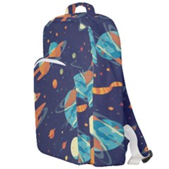 Space Galaxy Planet Universe Stars Night Fantasy Double Compartment Backpack by Grandong