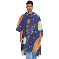 Space Galaxy Planet Universe Stars Night Fantasy Men s Hooded Rain Ponchos by Grandong