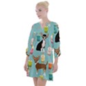 Chihuahua Bubble Kawaii Boba Tea Cute Dog Open Neck Shift Dress View1