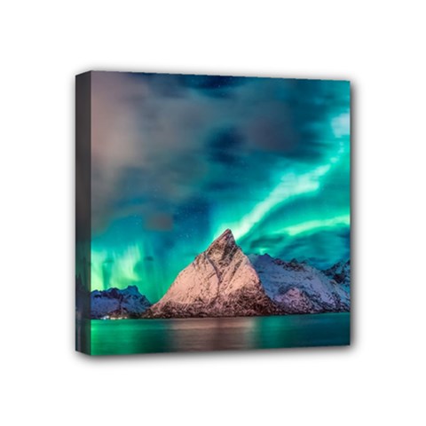 Amazing Aurora Borealis Colors Mini Canvas 4  X 4  (stretched) by Grandong