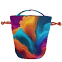 Colorful Fluid Art Abstract Modern Drawstring Bucket Bag View2