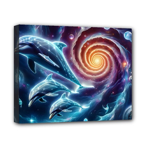 Dolphins Fantasy Canvas 10  X 8  (stretched) by Ravend