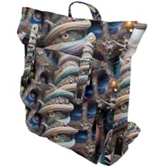 Fantasy Psychedelic Building Spiral Buckle Up Backpack by Ravend