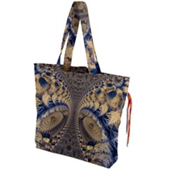 Fractal Spiral Infinite Psychedelic Drawstring Tote Bag by Ravend