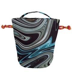Abstract Waves Background Wallpaper Drawstring Bucket Bag by Ravend