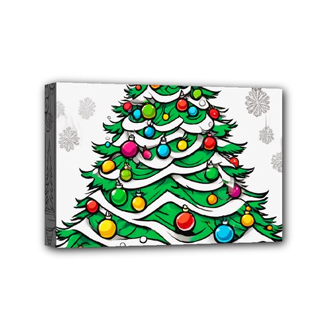 Christmas Tree Mini Canvas 6  X 4  (stretched) by Vaneshop