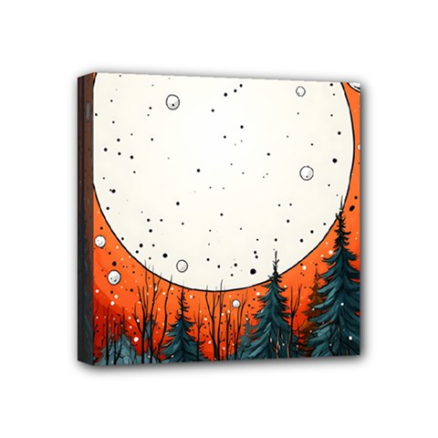 Moon Night Nature Dream Sky Mini Canvas 4  X 4  (stretched) by Vaneshop