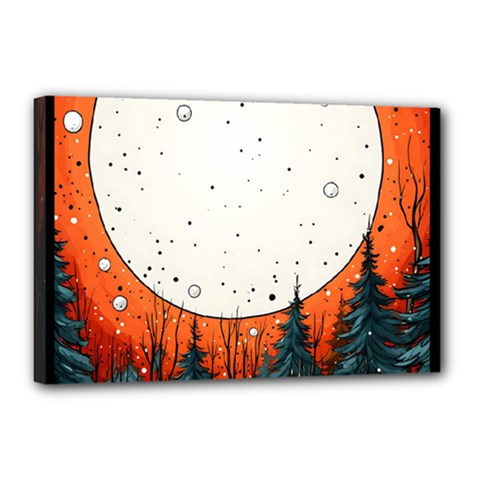 Moon Night Nature Dream Sky Canvas 18  X 12  (stretched) by Vaneshop