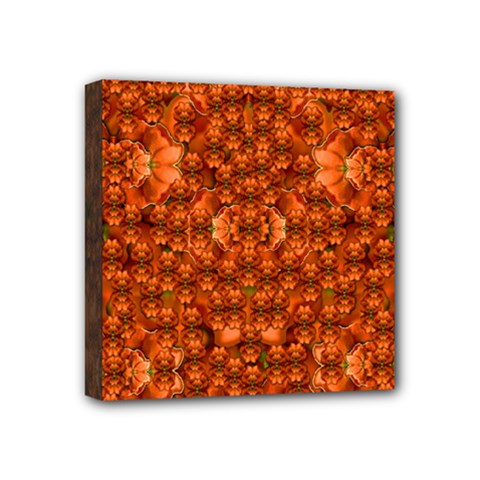 Floral Time In Peace And Love Mini Canvas 4  X 4  (stretched) by pepitasart