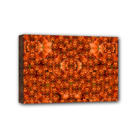 Floral Time In Peace And Love Mini Canvas 6  X 4  (stretched) by pepitasart
