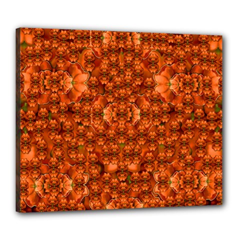 Floral Time In Peace And Love Canvas 24  X 20  (stretched) by pepitasart