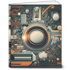 Illustrations Technology Robot Internet Processor 8  X 10  Softcover Notebook by Vaneshop