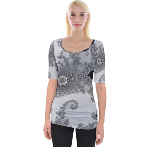 Apple Males Almond Bread Abstract Mathematics Wide Neckline T-shirt by Vaneshop