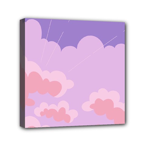 Sky Nature Sunset Clouds Space Fantasy Sunrise Mini Canvas 6  X 6  (stretched) by Vaneshop