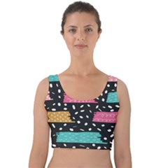 Art Pattern Design Wallpaper Background Print Patterns Velvet Crop Top by Vaneshop