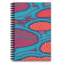 Vintage Ornate Mushroom Leafage Wallpaper 5 5  X 8 5  Notebook by Vaneshop