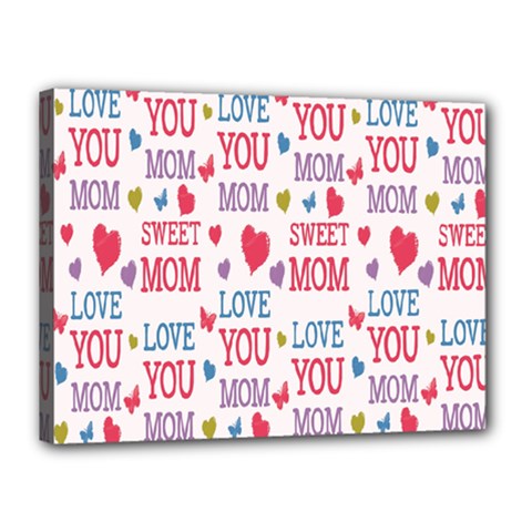 Love Mom Happy Mothers Day I Love Mom Graphic Canvas 16  X 12  (stretched) by Vaneshop