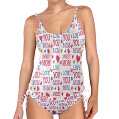 Love Mom Happy Mothers Day I Love Mom Graphic Tankini Set by Vaneshop