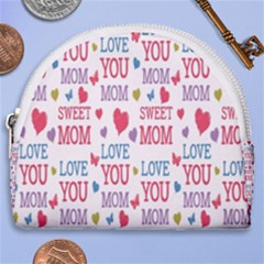 Love Mom Happy Mothers Day I Love Mom Graphic Horseshoe Style Canvas Pouch by Vaneshop