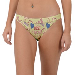 Love Mom Happy Mothers Day I Love Mom Graphic Pattern Band Bikini Bottoms by Vaneshop