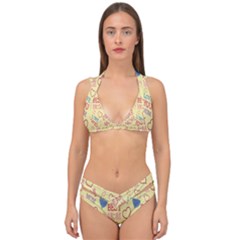 Love Mom Happy Mothers Day I Love Mom Graphic Pattern Double Strap Halter Bikini Set by Vaneshop