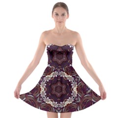 Rosette Kaleidoscope Mosaic Abstract Background Strapless Bra Top Dress by Vaneshop