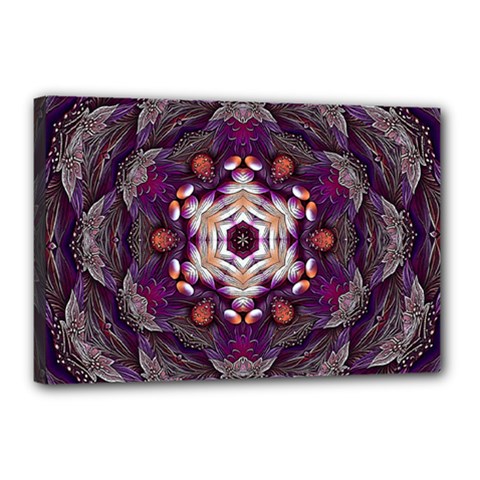Rosette Kaleidoscope Mosaic Abstract Background Art Canvas 18  X 12  (stretched) by Vaneshop