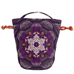 Rosette Kaleidoscope Mosaic Abstract Background Art Drawstring Bucket Bag by Vaneshop