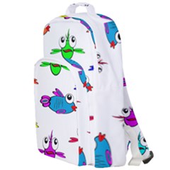 Fish Swim Cartoon Funnycute Double Compartment Backpack by Sapixe
