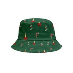 Christmas Green Pattern Background Inside Out Bucket Hat (kids) by Pakjumat