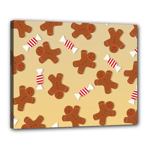 Gingerbread Christmas Time Canvas 20  X 16  (stretched) by Pakjumat