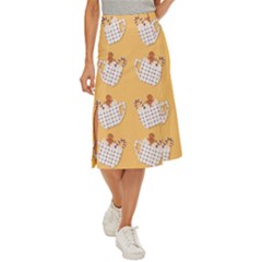 Background Stars Pattern Wallpaper Midi Panel Skirt by Pakjumat