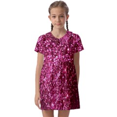 Pink Glitter Kids  Asymmetric Collar Dress by Amaryn4rt