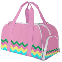 Easter Chevron Pattern Stripes Burner Gym Duffel Bag by Amaryn4rt