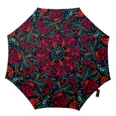 Vintage Flash Tattoos Designs Seamless Pattern Hook Handle Umbrellas (large) by Amaryn4rt