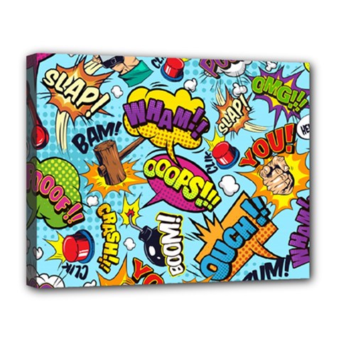 Comic Elements Colorful Seamless Pattern Canvas 14  X 11  (stretched) by Amaryn4rt