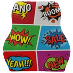 Pop Art Comic Vector Speech Cartoon Bubbles Popart Style With Humor Text Boom Bang Bubbling Expressi Car Seat Velour Cushion  by Amaryn4rt