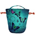Texture Butterflies Background Drawstring Bucket Bag View2