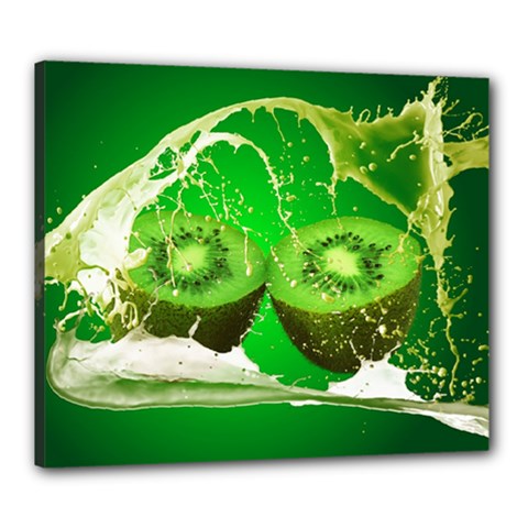Kiwi Fruit Vitamins Healthy Cut Canvas 24  X 20  (stretched) by Amaryn4rt
