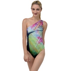 Forests Stunning Glimmer Paintings Sunlight Blooms Plants Love Seasons Traditional Art Flowers Sunsh To One Side Swimsuit by Amaryn4rt