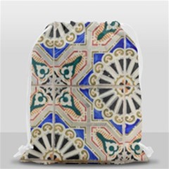 Ceramic-portugal-tiles-wall- Drawstring Bag (small) by Amaryn4rt