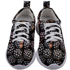 Blackberries-background-black-dark Kids Athletic Shoes by Amaryn4rt