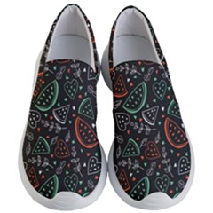 Seamless-vector-pattern-with-watermelons-mint -- Women s Lightweight Slip Ons by Amaryn4rt
